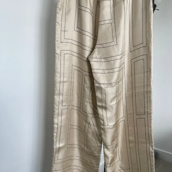 Toteme Silk Monogram Trouser Brand New Size 42 - Picture 3 of 5